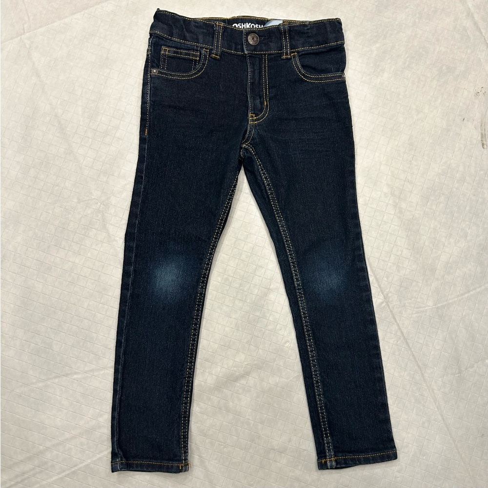 OshKosh B'gosh Navy boys Dark Skinny Jeans Age 5 Denim Adjustable Waist Pants